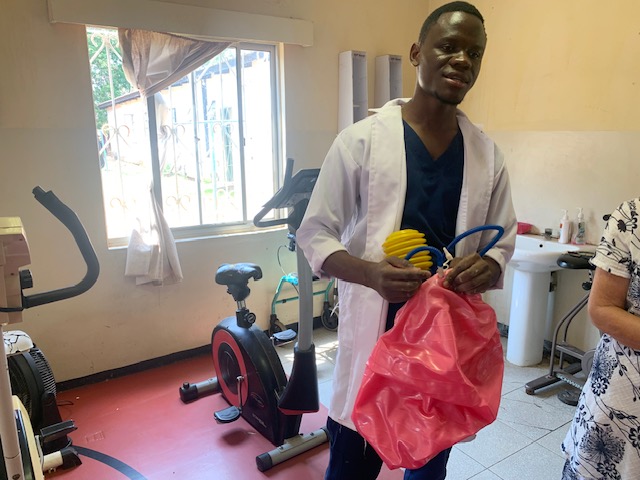 Excerise inflatable ball handed over to Holy family