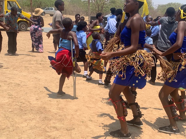 Traditional dancing disabled student moving with ease