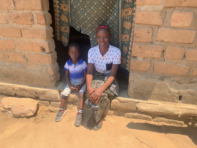 Abigail with son Alick and new shoes