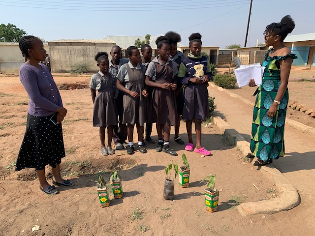 Muumba students receiving Mango saplings