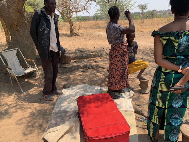 Suitcase left with the family as storage facilty