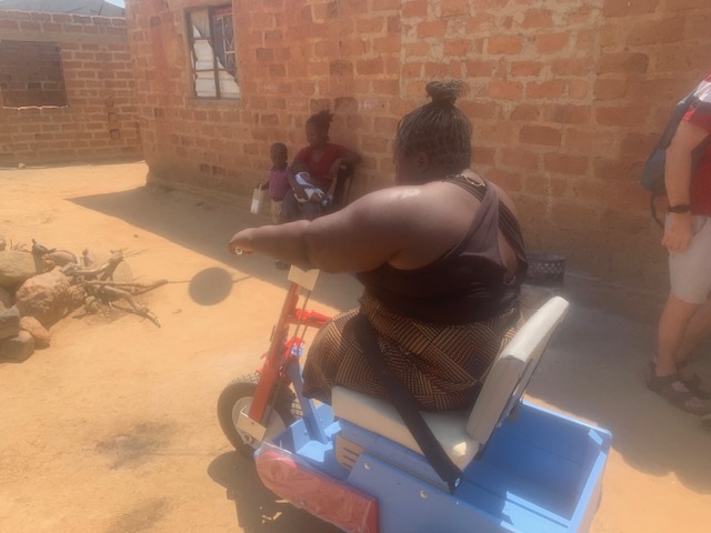 Trying out the steering and hand turning action